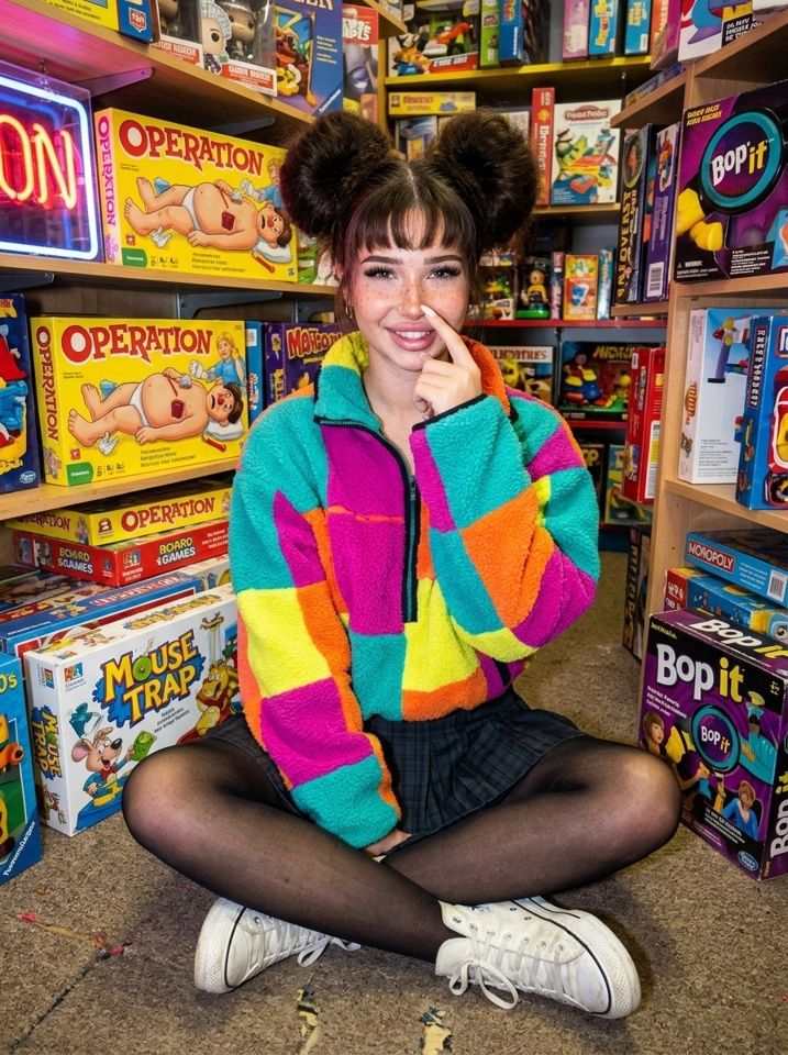 L'influenceuse dans un magasin de jeux